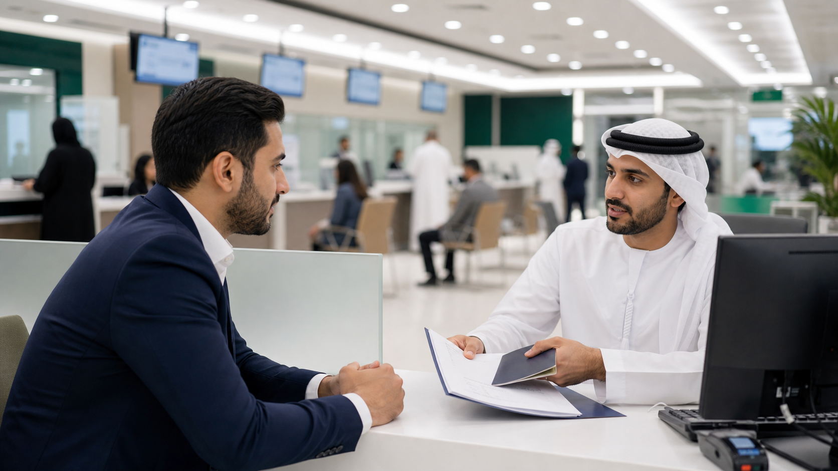 Client consultation at a Dubai immigration service centre